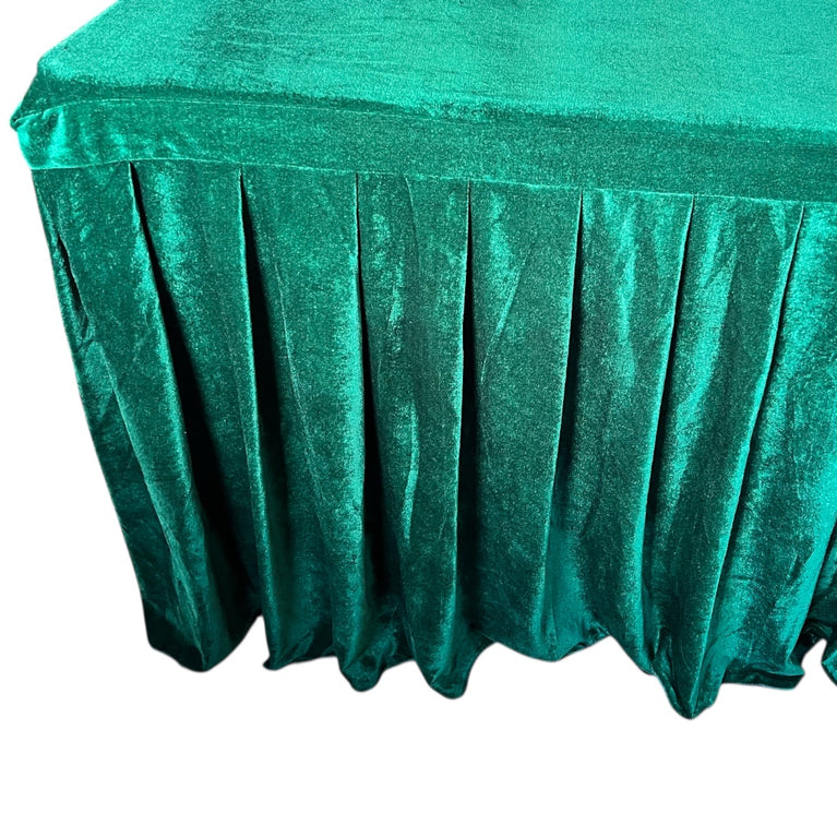Green Velvet Tablecloth for Rent – 6 Ft Table Linen Rental
