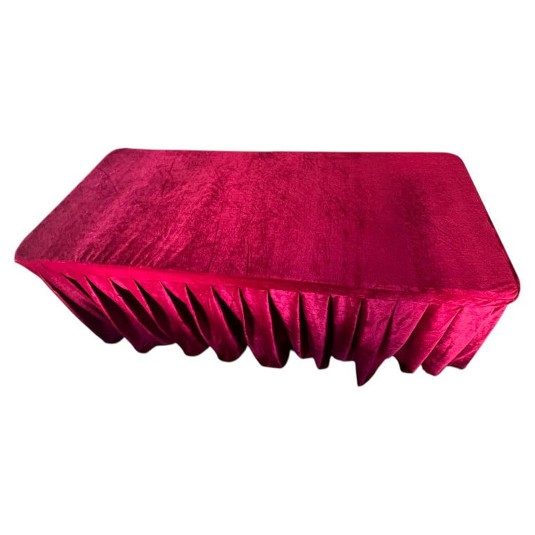 Burgundy Velvet Tablecloth for Rent | 6 Ft Table Linen in MA