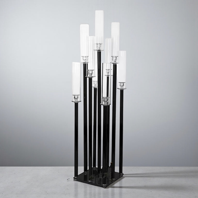 9-Arm Black Candle Holder for Rent