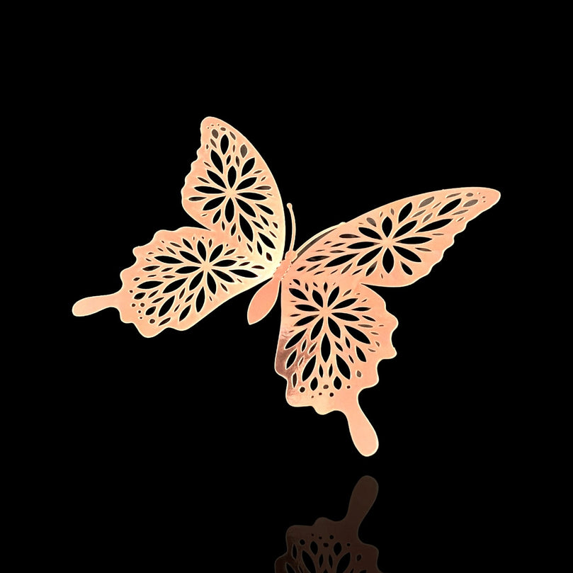 3D Gold Butterflies Kids Room Wall Decor 12-Pack
