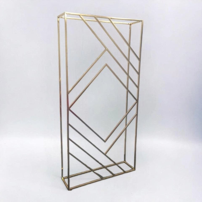 3D Shiny Gold Geometric Wedding Arch Backdrop
