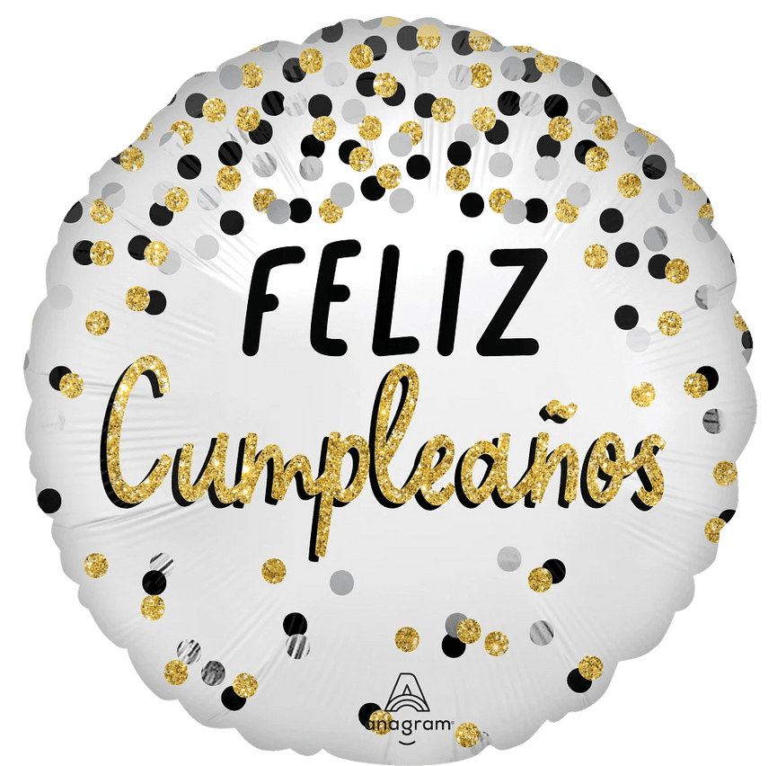 Black, Silver, and Gold Super Shape Foil Birthday Balloon