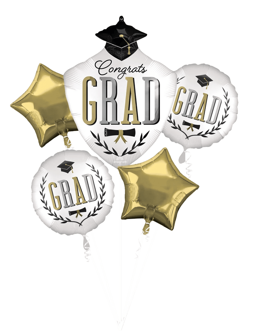 Satin Caps Off Graduation Foil Balloon Bouquet