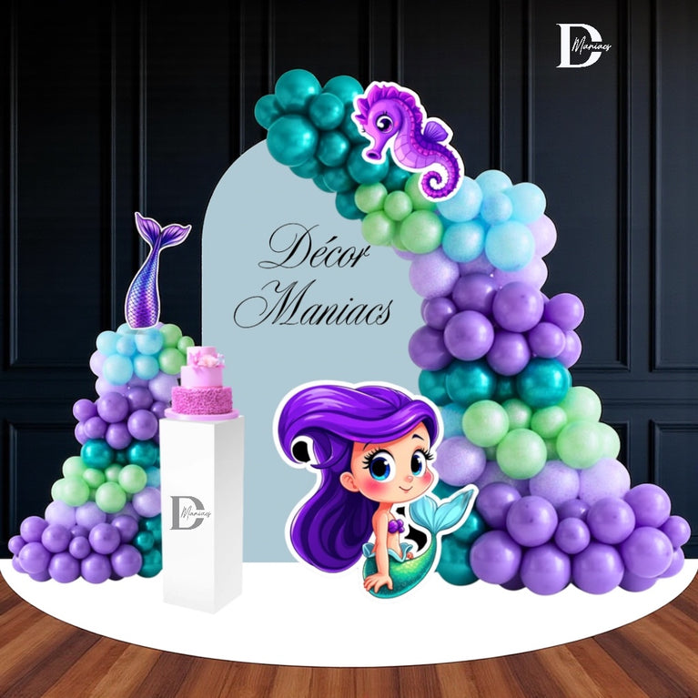 Mermaid Dreams Birthday Balloon Backdrop Package | MA