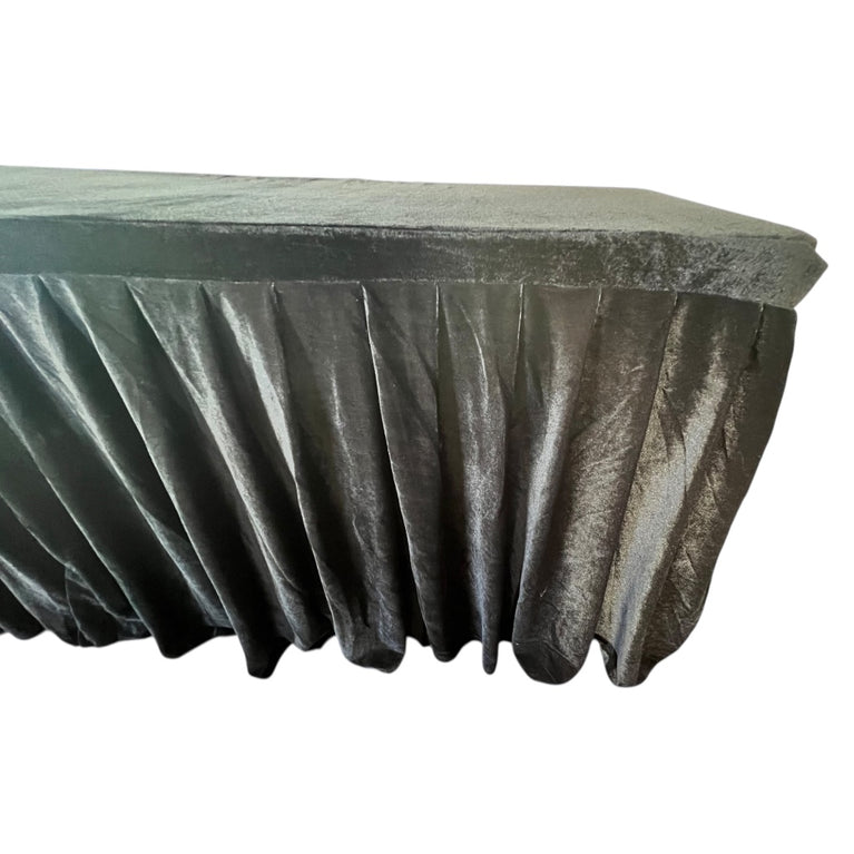 Black Velvet Tablecloth Rental – Premium Fitted 6 Ft Linen