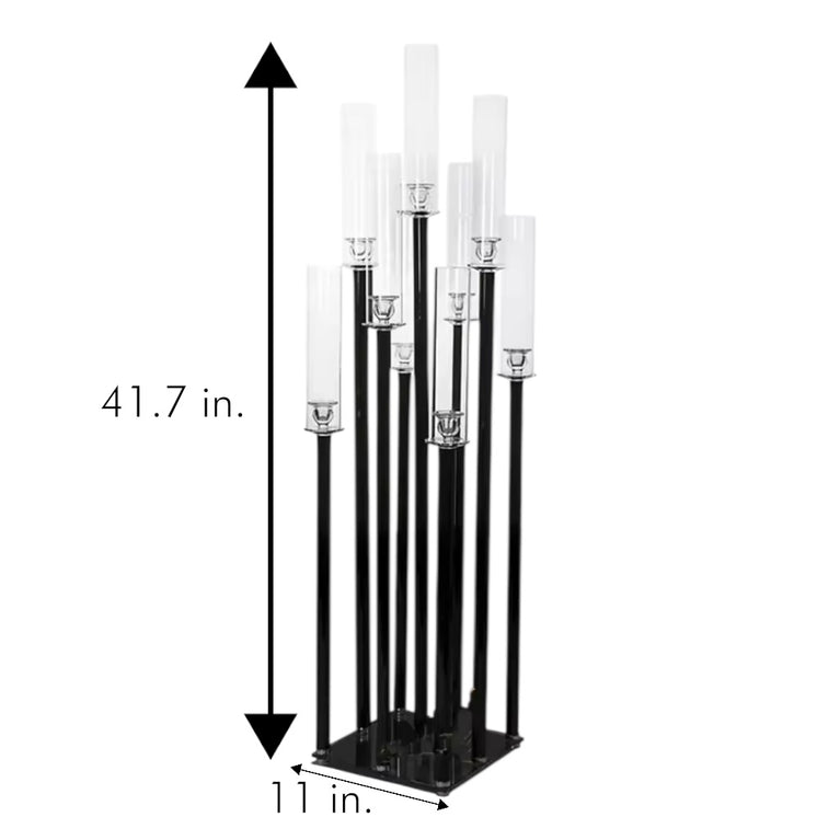 9-Arm Black Candle Holder for Rent