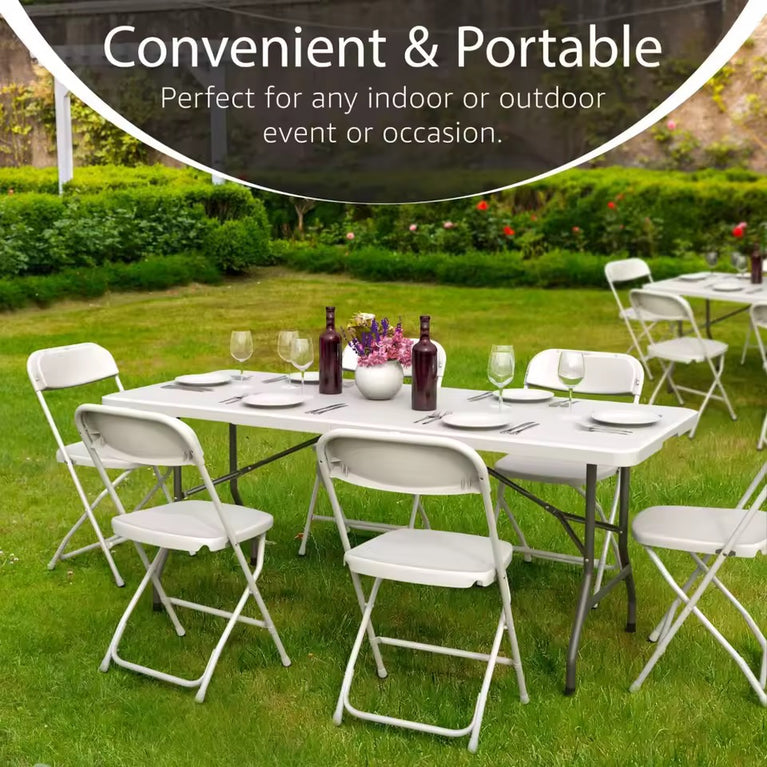 6 Feet Folding Table For Rent - White Banquet Table For Hire
