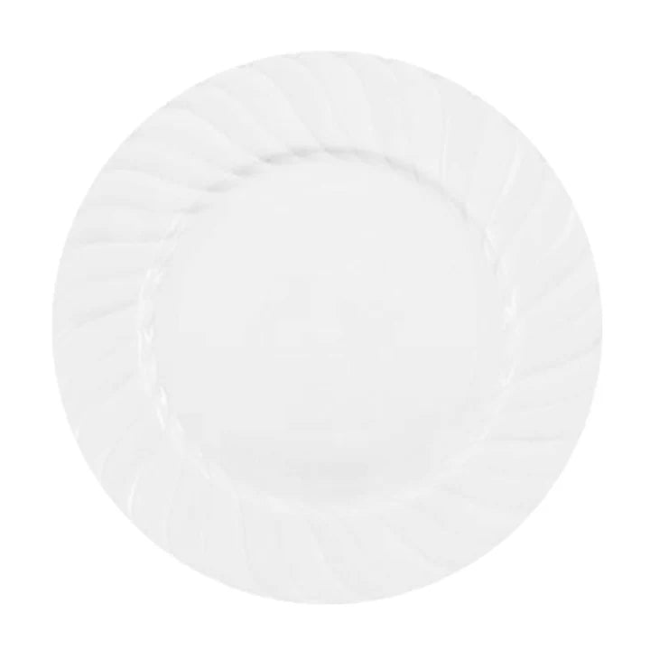 9 In. White Fluted Plates | 18 Count