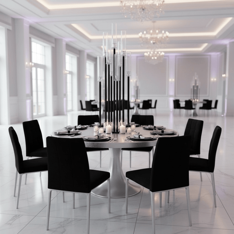 9-Arm Black Candle Holder for Rent