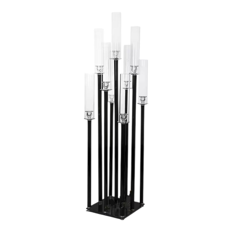 9-Arm Black Candle Holder for Rent