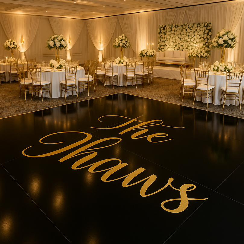 Black Dance Floor For Wedding - Vinyl Wrap Service in MA