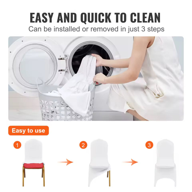 White Spandex Chair Cover - Wedding Banquet Slip Cover