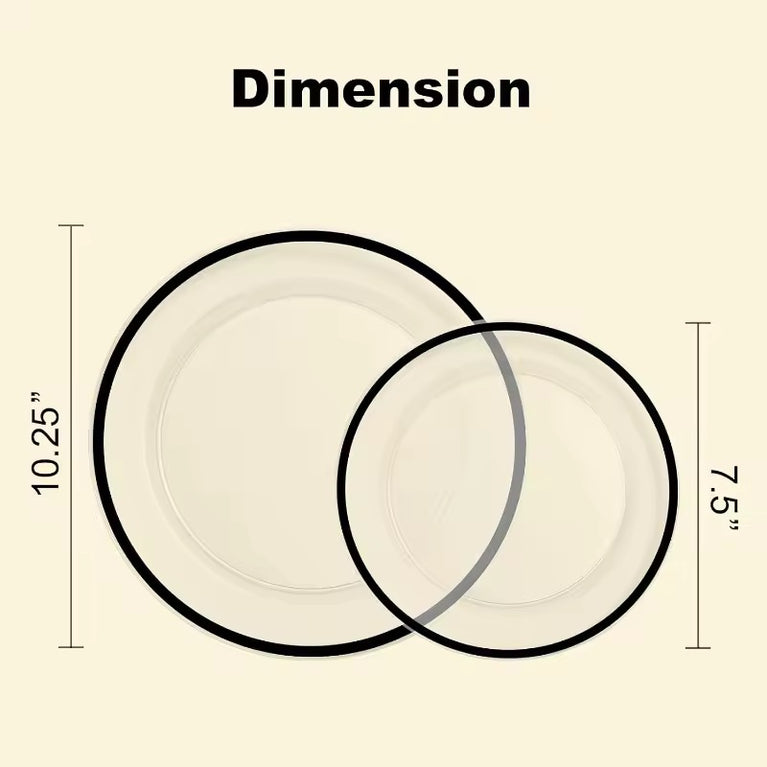 Zik Clear Round Disposable Dinner and Dessert Plates 200-Pack