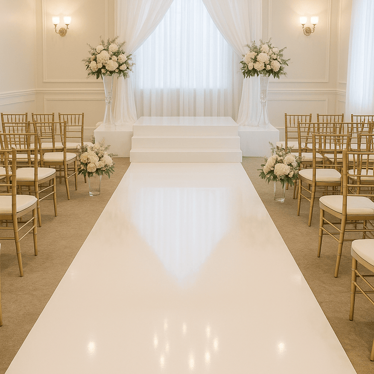 White Dance Floor For Wedding - Vinyl Wrap Service in MA