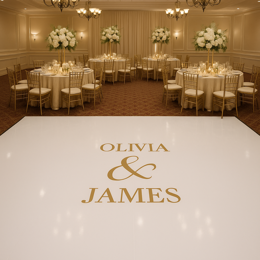 White Dance Floor For Wedding - Vinyl Wrap Service in MA