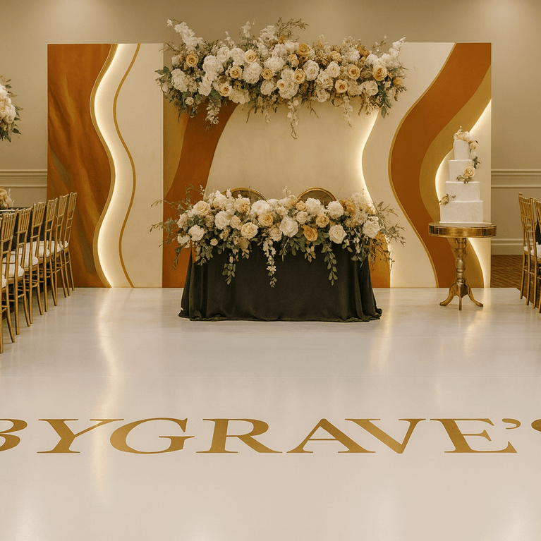 White Dance Floor For Wedding - Vinyl Wrap Service in MA