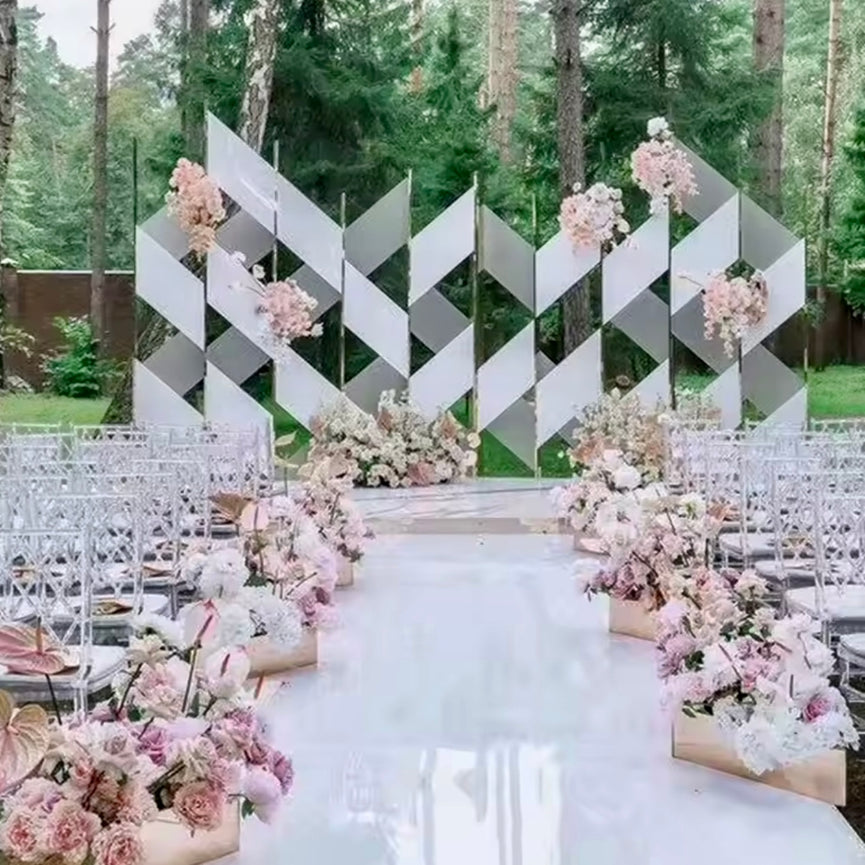 Wedding Ceremony Aisle Runner - Glossy White 47 Inch Carpet