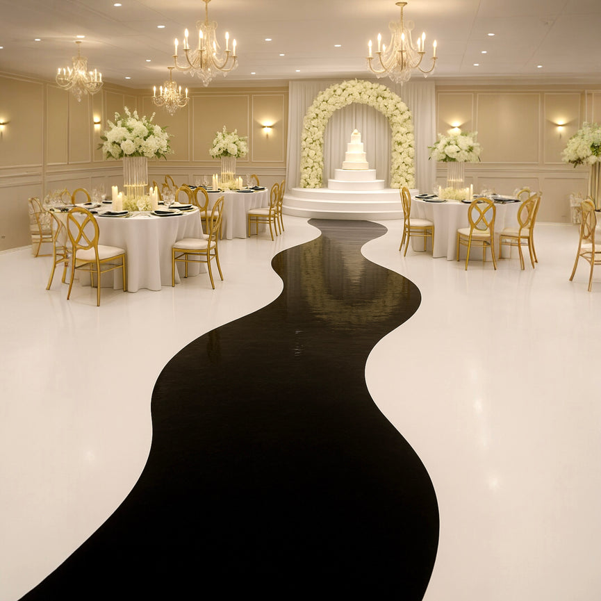 Wavy Vinyl Wedding Aisle Wrap – Book Your Luxe Floor Install