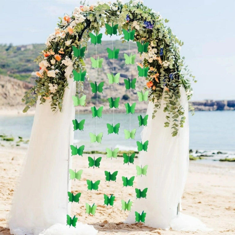 Gradient Color Paper Butterfly Hanging Garland