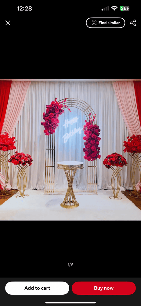 Lunette Wedding Arch Shiny Gold Backdrop Staging Frames
