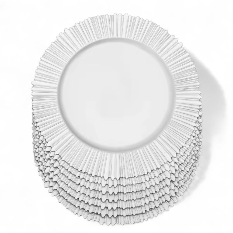 FLARE Silver Charger Plates 6-Pack