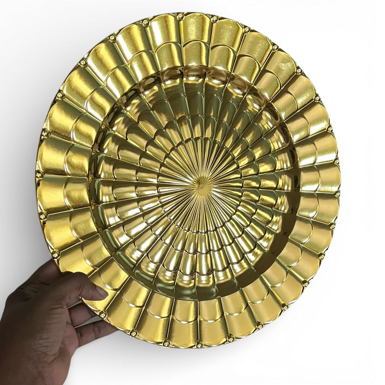 RAYA Gold Charger Plate Rental | Luxury Wedding Tableware
