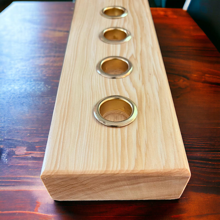 Natural Wood Decor Taper Candlestick Holder