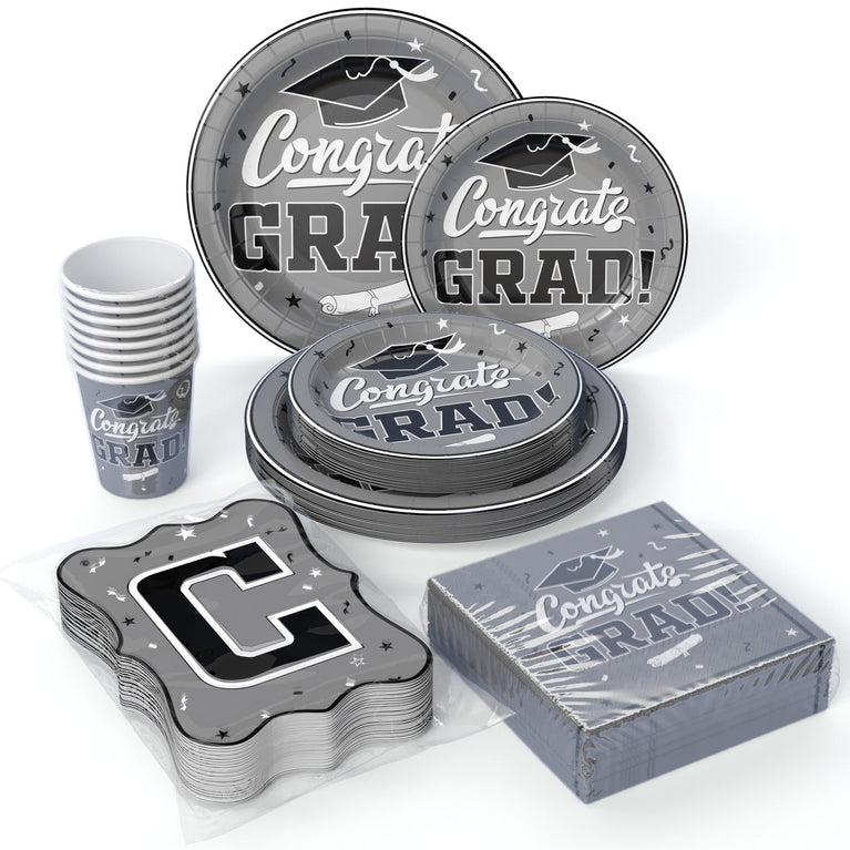 White/Silver Graduation Combo Pack | Service For 8