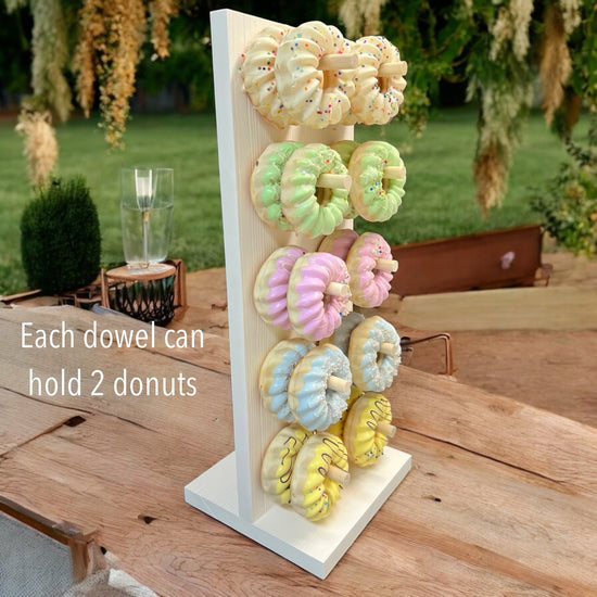 White Donut Stand Towers: Doughnut Display, Dessert Holder - Décor Maniacs