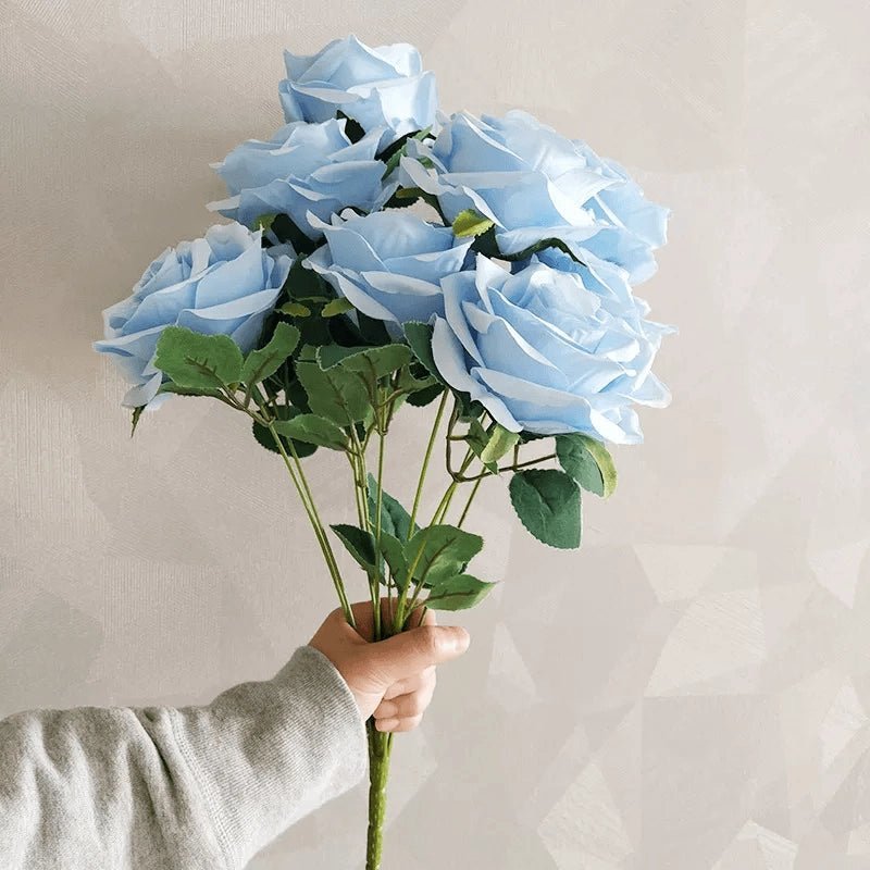 10-Head Artificial Rose Bouquet Flowers for DIY Arrangements