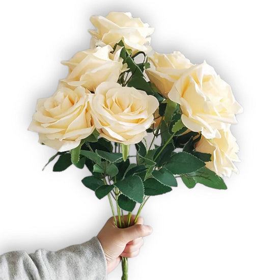 10-Head Artificial Rose Bouquet Flowers for DIY Arrangements