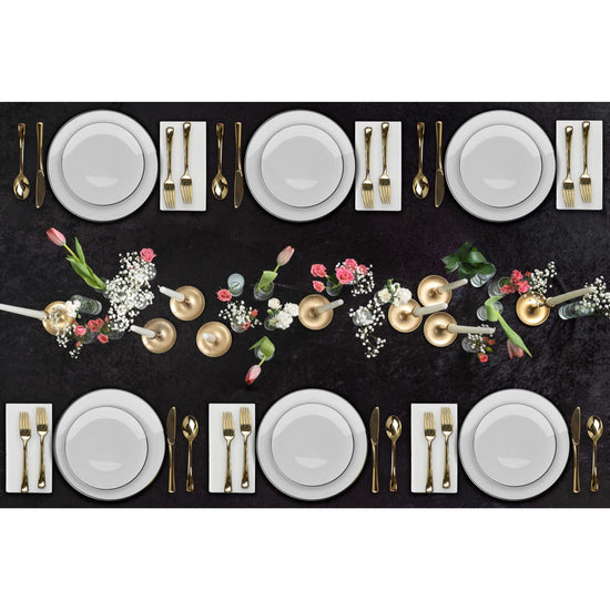 10 In. Classic White Plates Black Rim | 10 Count