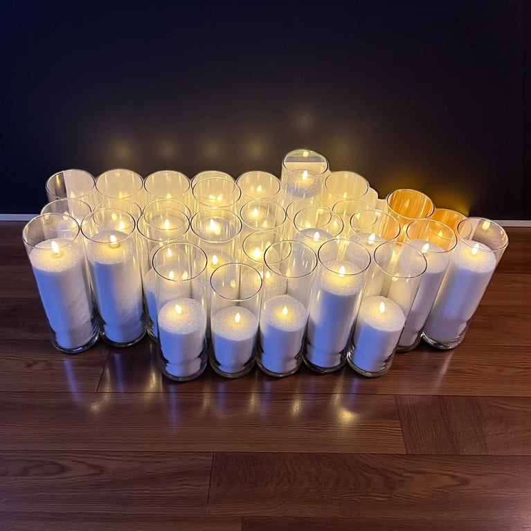 Flameless Wedding Candle Rental | Real Wax Look LED For Hire