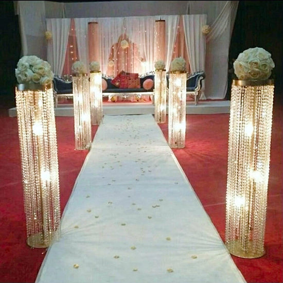 3.6ft Tall Crystal Wedding Floor Aisle Runner