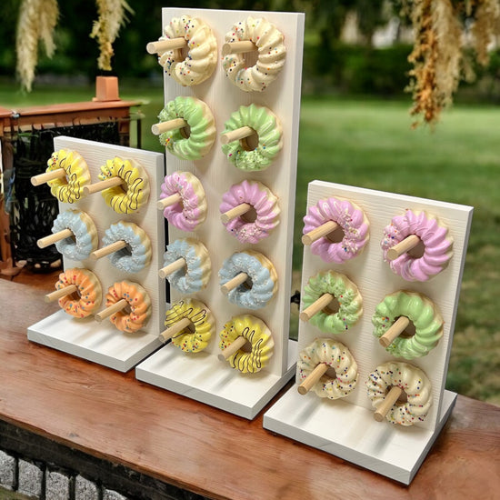 White Donut Stand Towers: Doughnut Display, Dessert Holder - Décor Maniacs