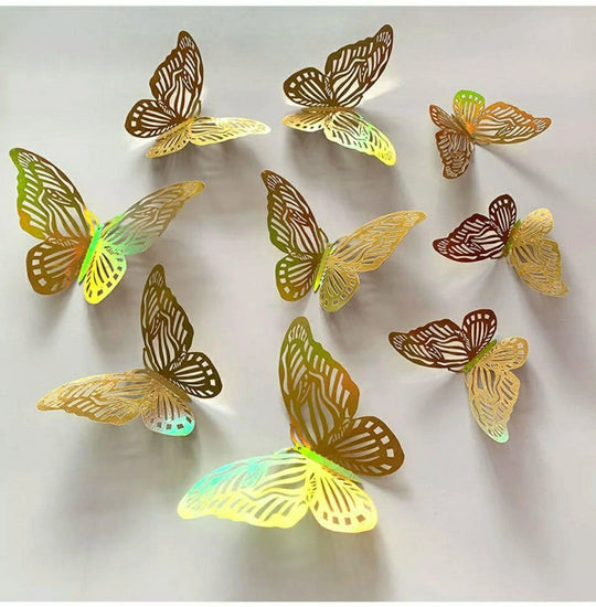 3D Butterfly Craft Wall Decor Stickers 12-Pack - Décor Maniacs