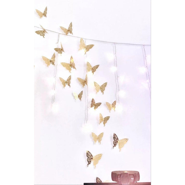 3D Craft Gold Butterflies Bedroom Wall Decor Stickers - Décor Maniacs