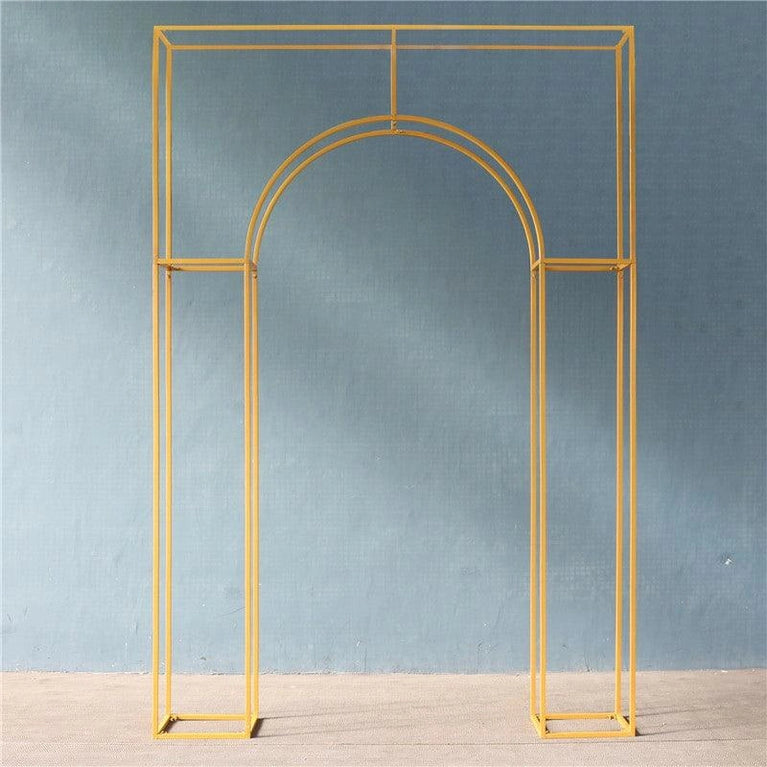 3D Curved Wedding Arch Gold Backdrop Stand - Décor Maniacs