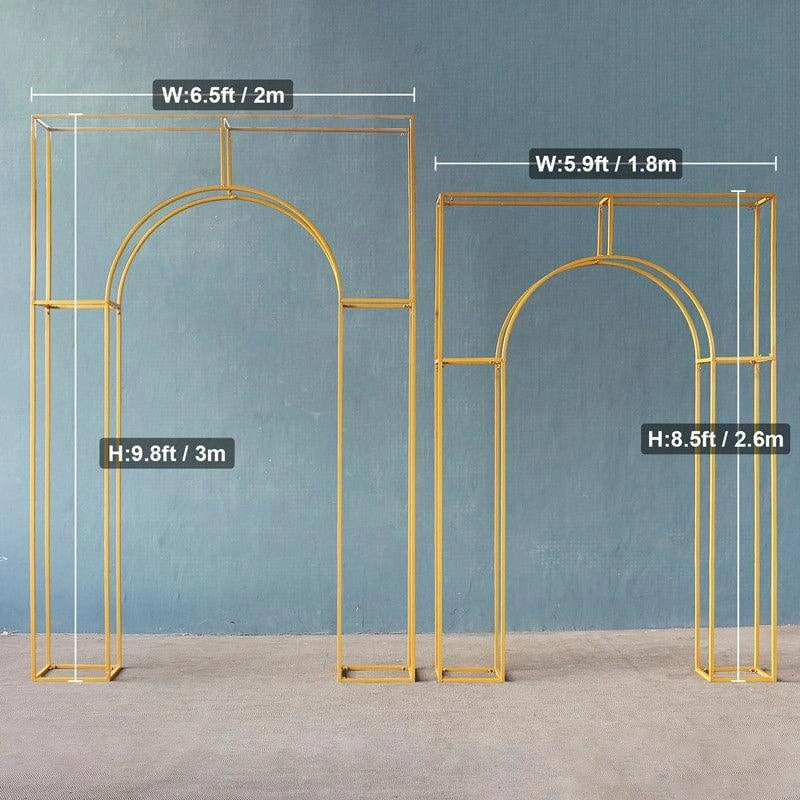 3D Curved Wedding Arch Gold Backdrop Stand - Décor Maniacs