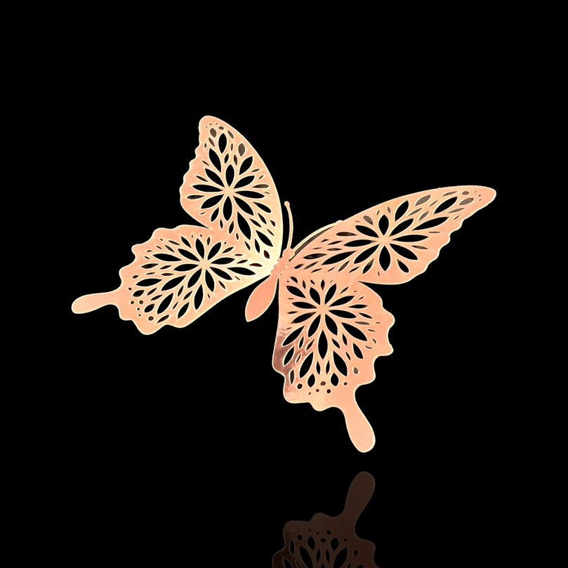 3D Gold Butterflies Kids Room Wall Decor 12-Pack