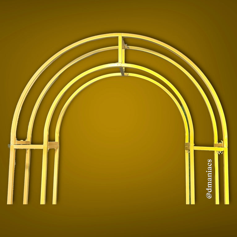 3D Gold Metal Wedding Arch Decor Backdrop