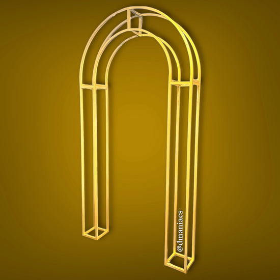 3D Gold Metal Wedding Arch Decor Backdrop