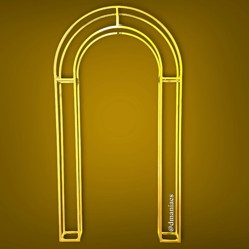 3D Gold Metal Wedding Arch Decor Backdrop - Décor Maniacs