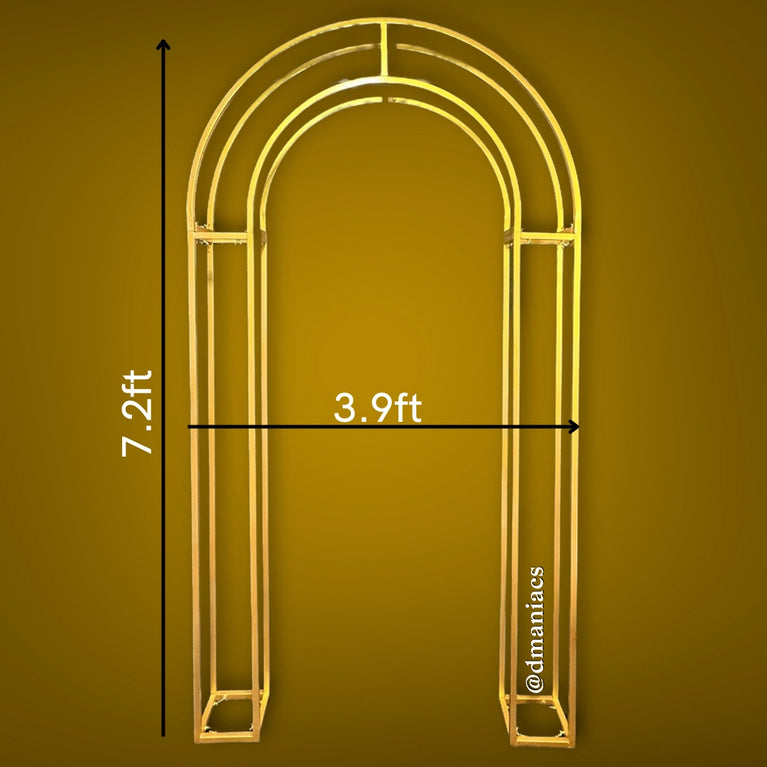 3D Gold Metal Wedding Arch Decor Backdrop