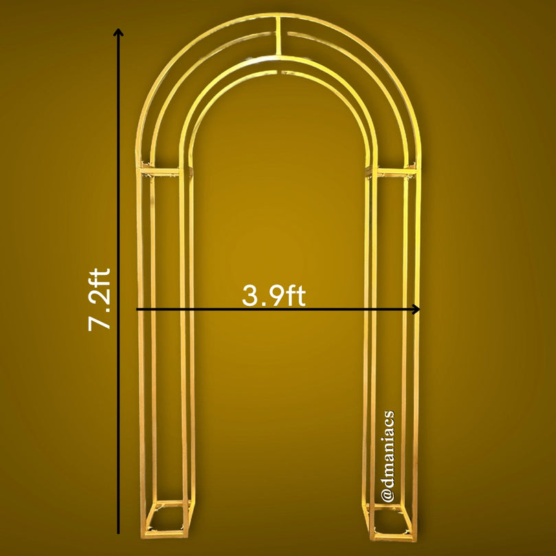 3D Gold Metal Wedding Arch Decor Backdrop