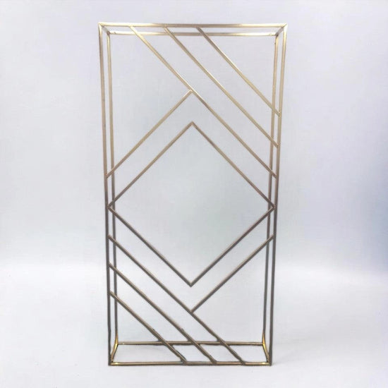 3D Shiny Gold Geometric Wedding Arch Backdrop