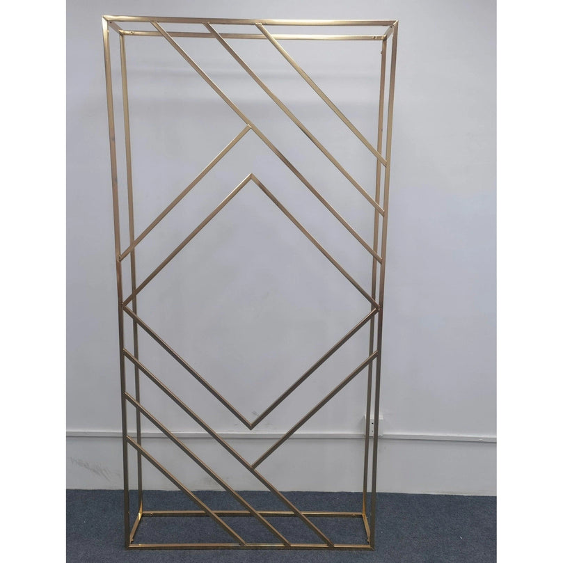 3D Shiny Gold Geometric Wedding Arch Backdrop