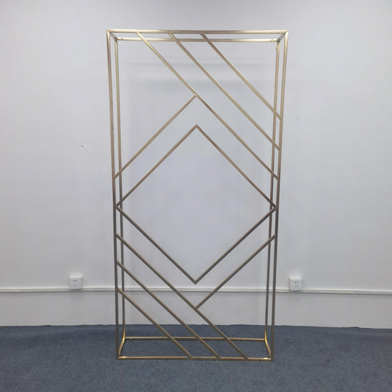 3D Shiny Gold Geometric Wedding Arch Backdrop