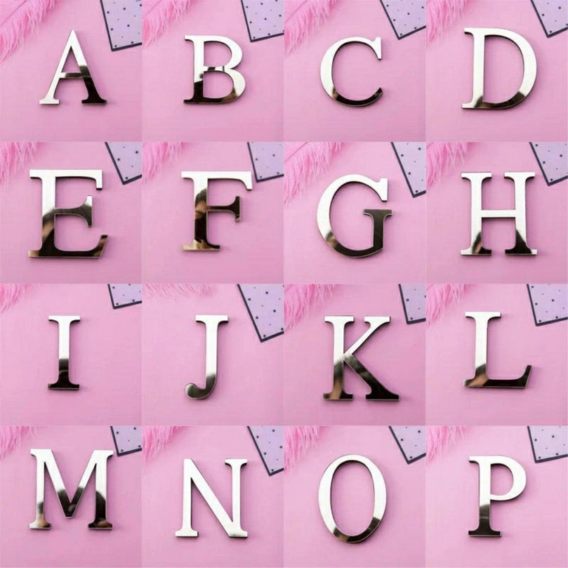 3D Acrylic Letter Wall Decor Stickers 26-Pack