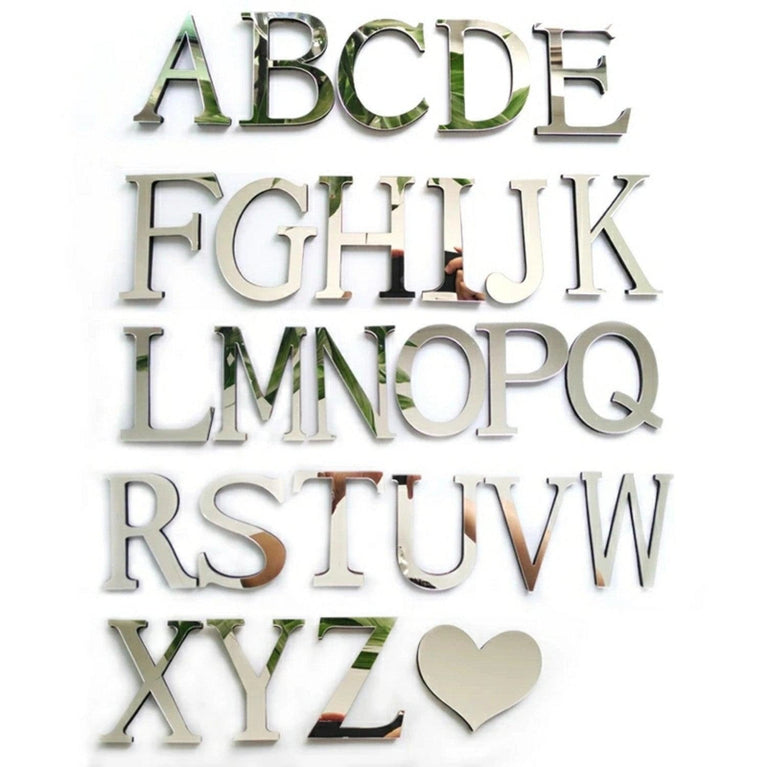 3D Acrylic Letter Wall Decor Stickers 26-Pack